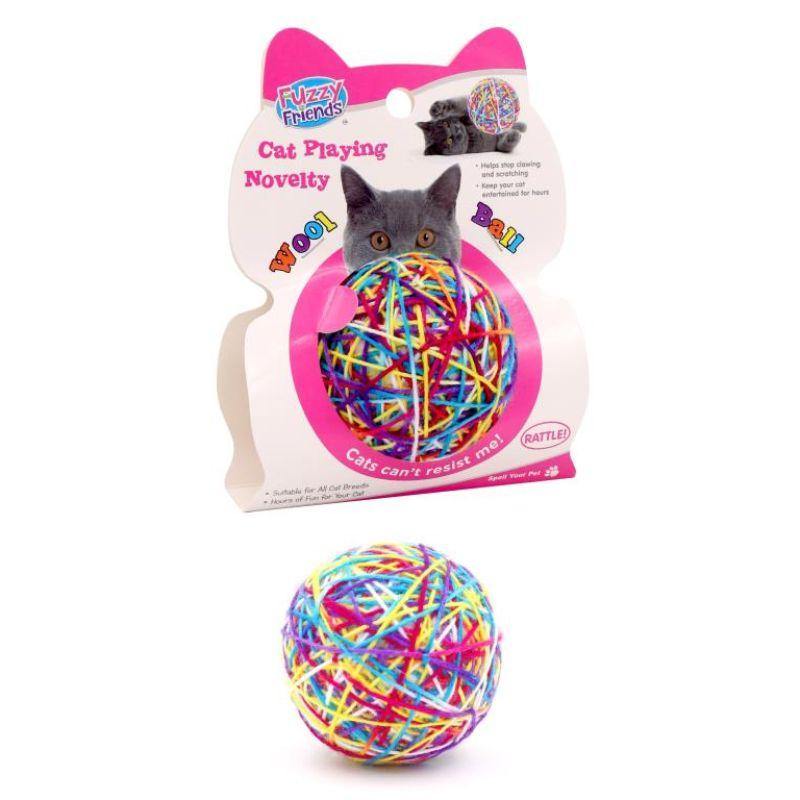 Cat Playing Novelty Wool Ball - 10cm - The Base Warehouse