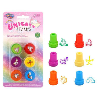 6 Pack Unicorn Fun Stamps - 3.5cm x 2.5cm - The Base Warehouse