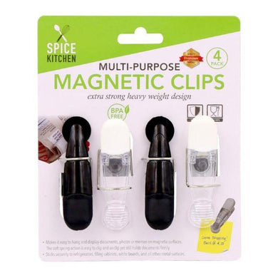 4 Pack Multi-Purpose Magnetic Clips - 8.5cm x 4cm x 2cm - The Base Warehouse