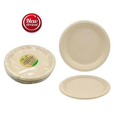 20 Pack Eco Biodegradable Round Catering Plates - 25.4cm - The Base Warehouse