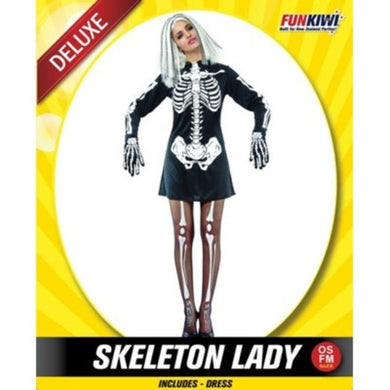 Womens Deluxe Skeleton Lady Costume - The Base Warehouse