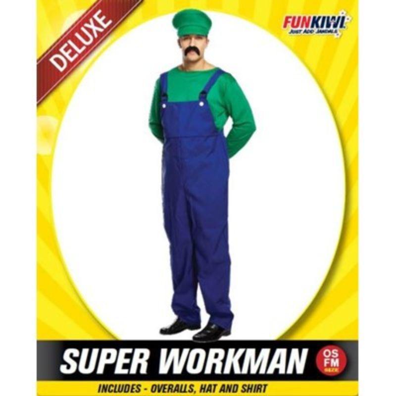Mens Deluxe Super Green Workman Costume