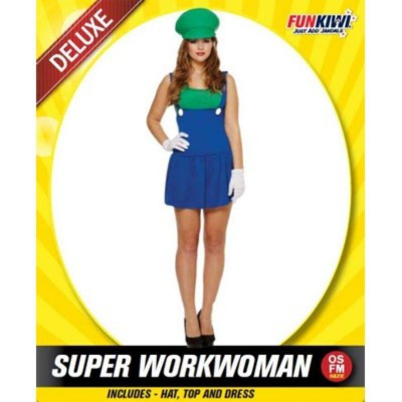 Womens Green Super Workwoman Costume