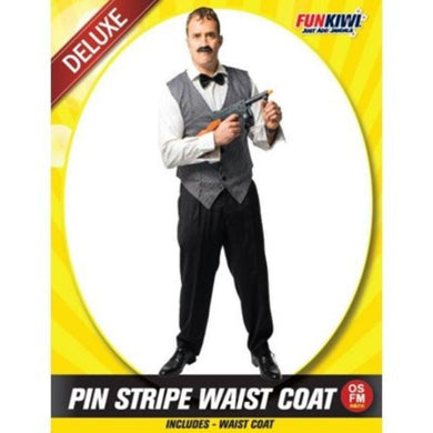 Mens Deluxe Pin Stripe Vest Costume - The Base Warehouse