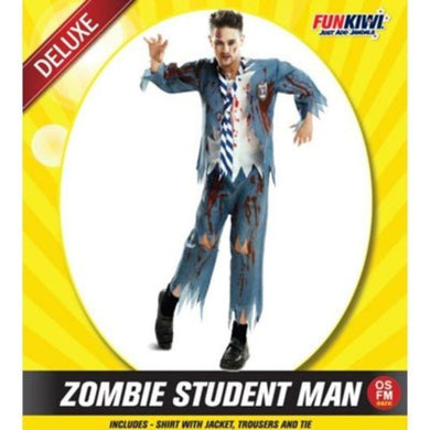 Mens Deluxe Zombie Student Man Costume - The Base Warehouse