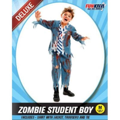 Kids Deluxe Zombie Student Boy Costume - M - The Base Warehouse