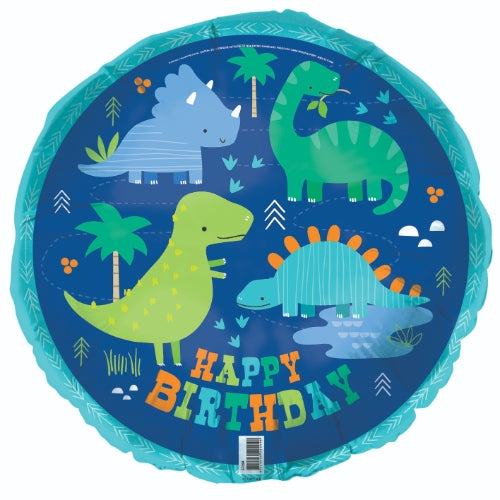 Happy Birthday Dinosaur Party Foil Balloon - 45cm