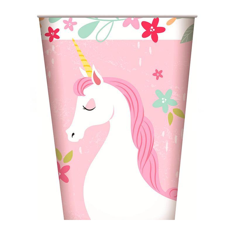 8 Pack Unicorn Paper Cups - The Base Warehouse