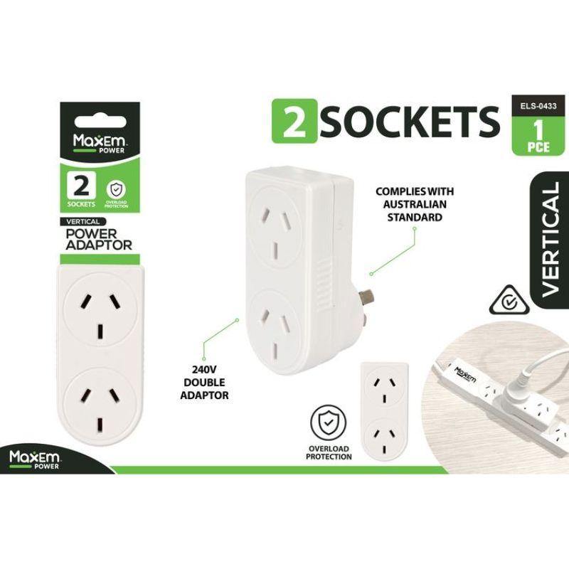 Maxem Vert Hand Side Double Adaptor - 240v - The Base Warehouse