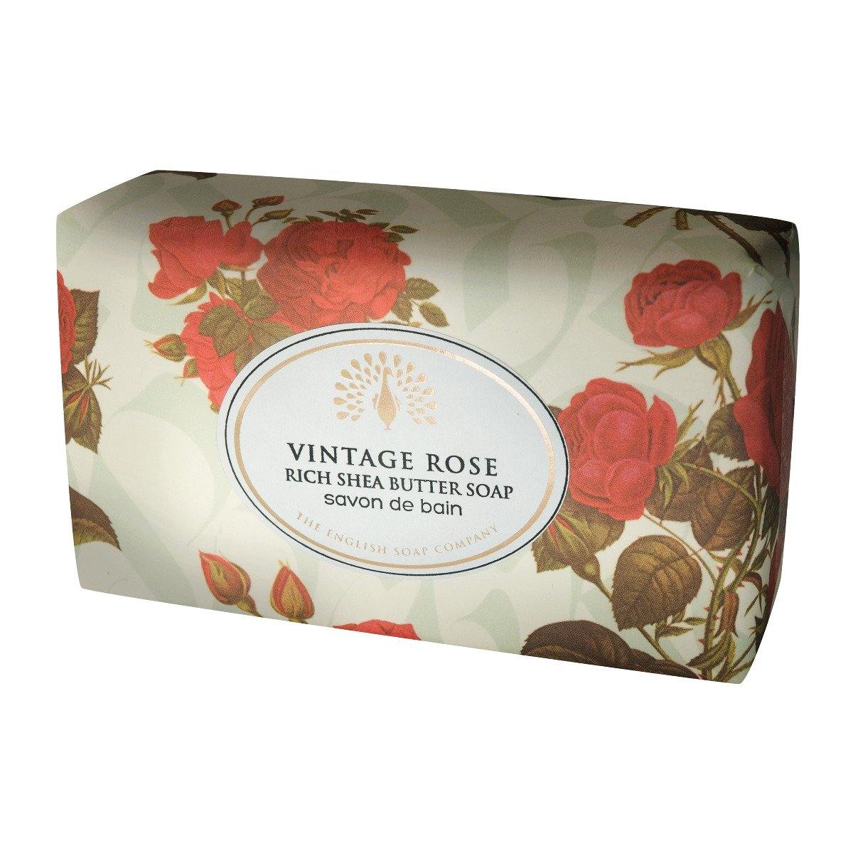 Vintage Rose Shea Butter Floral Scented Bath Soap Bar - The Base Warehouse