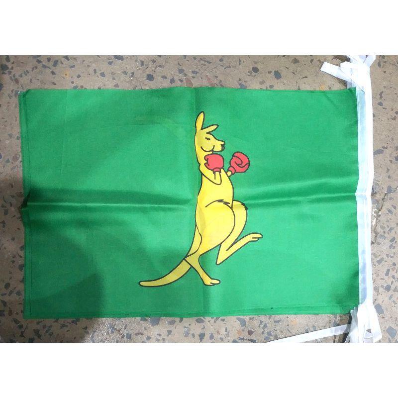 Green Boxing Kangaroo Bunting - 30cm x 45cm - The Base Warehouse