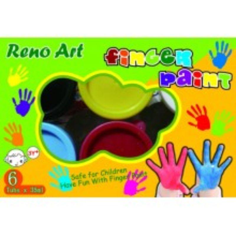 6 Pack Finger Paint Set - 35ml - The Base Warehouse