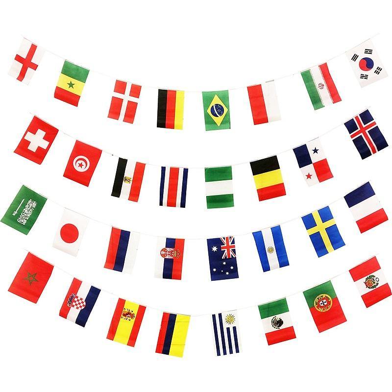 32 Piece World Cup Bunting Flag Decoration - 10m - The Base Warehouse