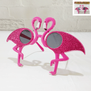 Pink Flamingo Glitter Glasses - The Base Warehouse