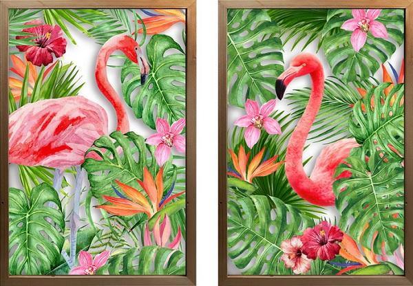 Flamingo Print Wall Frame - The Base Warehouse
