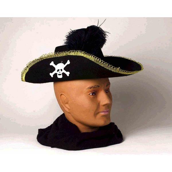 Adult Pirate Hat With Skull And Feather