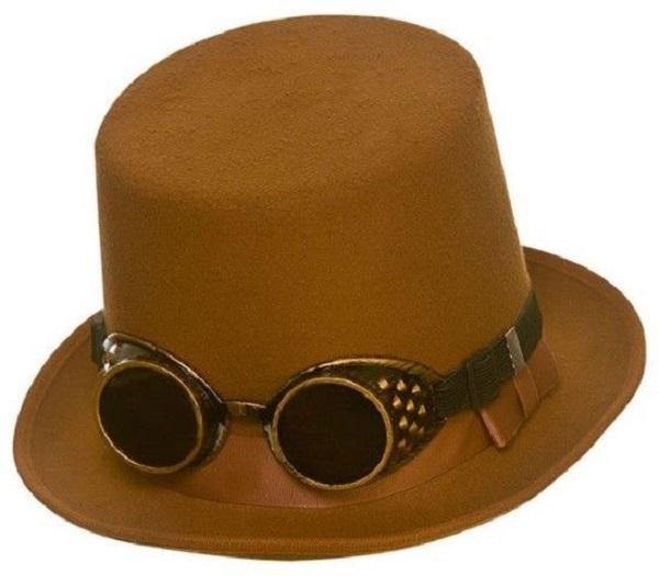 Mens Steampunk Brown Bell Topper Hat