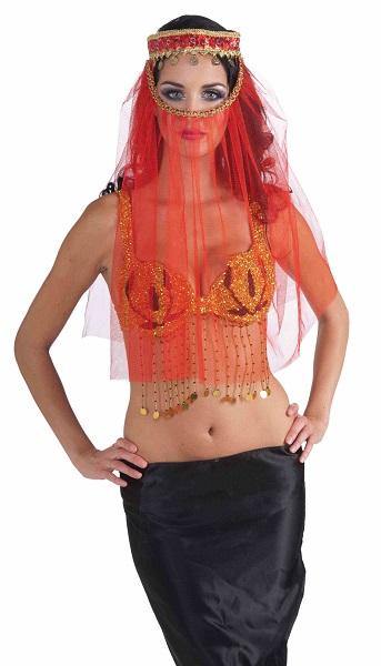 Womens Harem Red Headpiece - The Base Warehouse