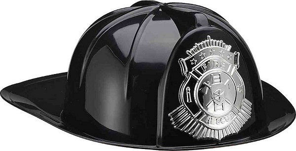 Adult Deluxe Black Fireman Helmet