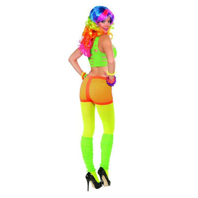 Orange Sexy Club Candy Neon Fishnet Shorts - The Base Warehouse