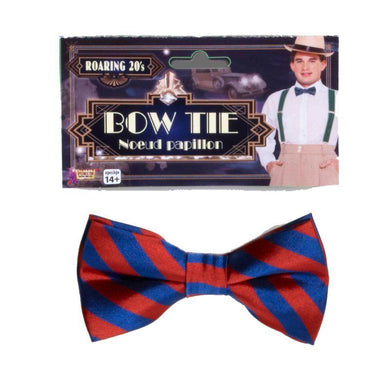 Blue & Red Striped Bow Tie - The Base Warehouse