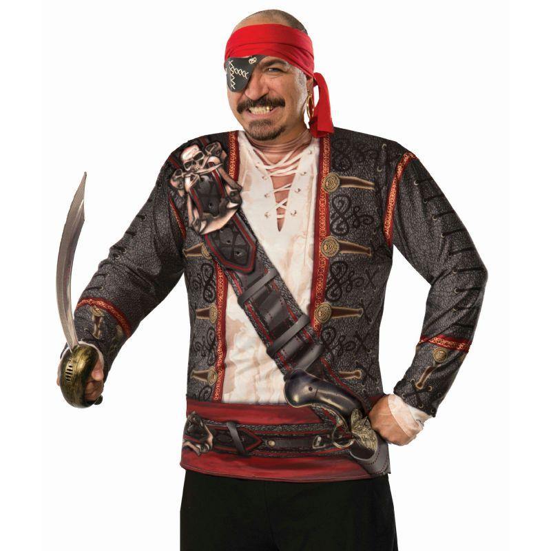 Mens Buccaneer Pirate Printed Shirt - The Base Warehouse