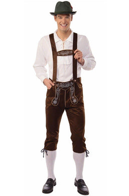 Mens German Oktoberfest Lederhosen Costume - Standard Size - The Base Warehouse