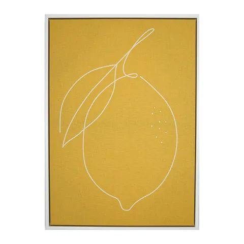 Yellow Lemon Canvas in White Frame - 50cm x 70cm - The Base Warehouse