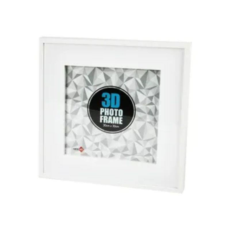 3D White Photo Frame - 44cm x 44cm / 30cm x 30cm - The Base Warehouse