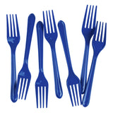 Load image into Gallery viewer, 25 Pack Royal Blue Plastic Forks - 18cm
