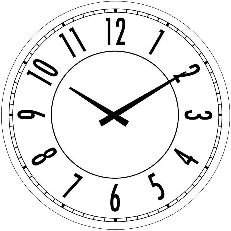 White Glass Clock - 30cm