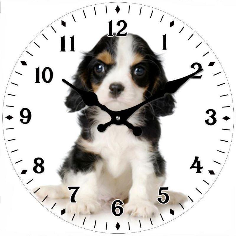 Cute Puppy Clock - 17cm - The Base Warehouse