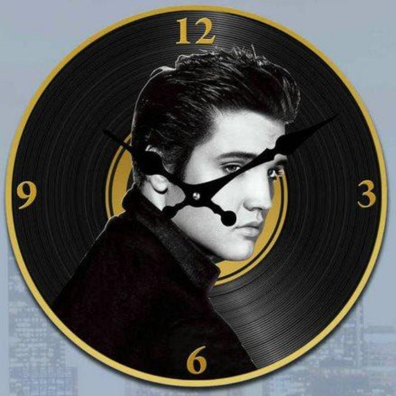 Elvis Presley on Vinyl Record Clock - 30cm