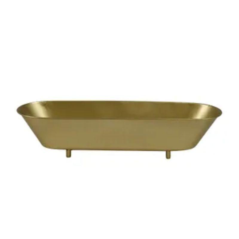Gold Inge Metal Trinket Tray - 45cm x 11cm - The Base Warehouse