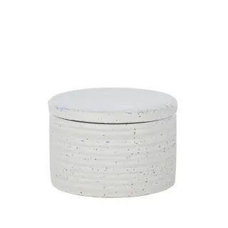 White Fresco Ceramic Trinket Box - 10cm x 6.5cm - The Base Warehouse