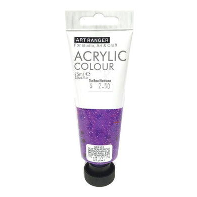 Art Ranger Glitter Purple Acrylic Paint - 75ml - The Base Warehouse