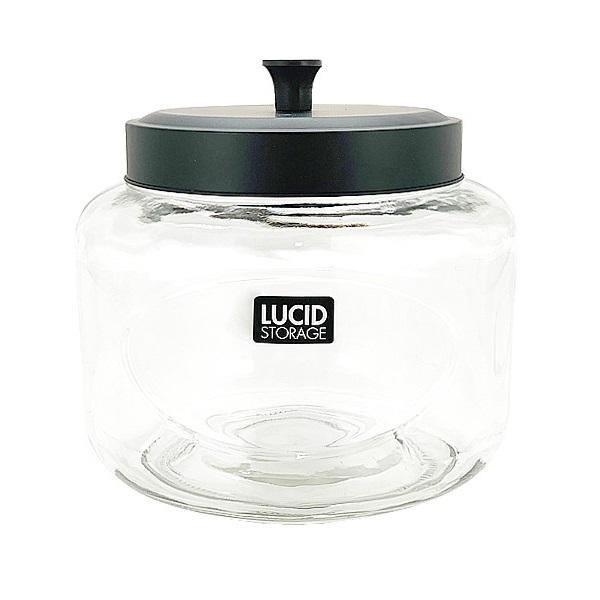 Glass Bottle with Black Metal Lid - Small - The Base Warehouse