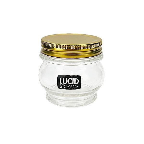 Short Glass Bottle with Gold Lid - Large - The Base Warehouse