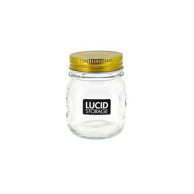 Embossed Glass Bottle with Gold Lid - Small - The Base Warehouse