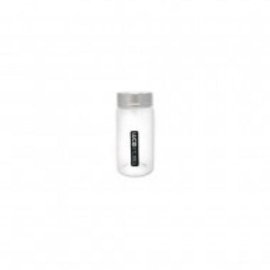 Glass Bottle with Silver Lid - 3.7cm x 8.4cm - The Base Warehouse