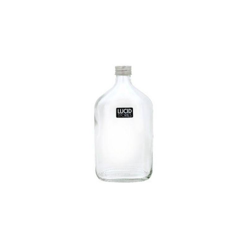 Glass Bottle with Silver Lid - 10cm x 5cm x 20cm - The Base Warehouse