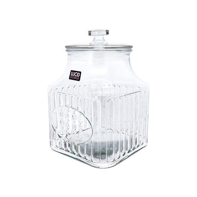 Glass Square Jar with Lid - 22.8cm - The Base Warehouse