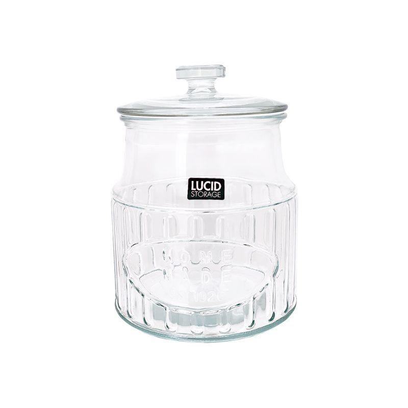 Glass Round Jar with Lid - 20.2cm - The Base Warehouse
