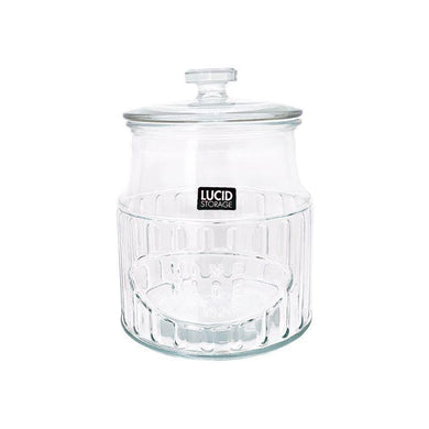 Glass Round Jar with Lid - 20.2cm - The Base Warehouse