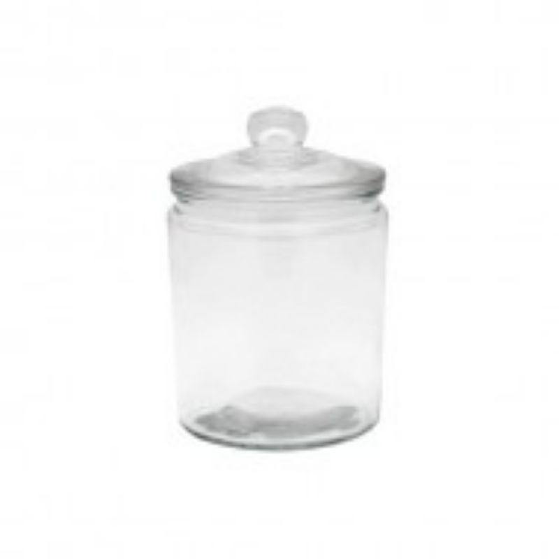 Glass Jar with Knob Lid - 14.6cm x 20.8cm - The Base Warehouse