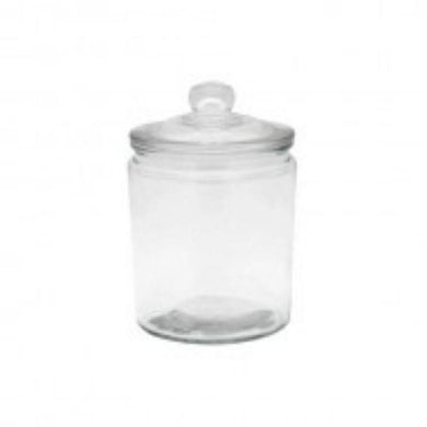 Glass Jar with Knob Lid - 14.6cm x 20.8cm - The Base Warehouse