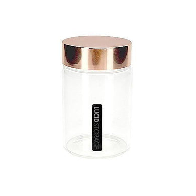 Glass Bottle with Rose Gold Lid - Small - The Base Warehouse