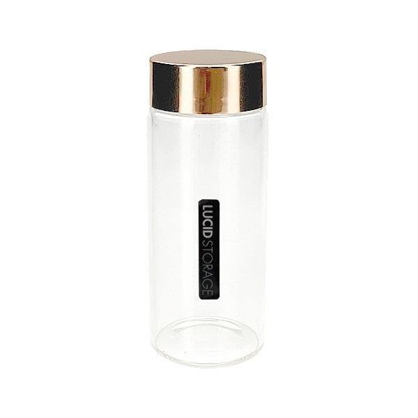 Glass Bottle with Rose Gold Lid - Large - The Base Warehouse