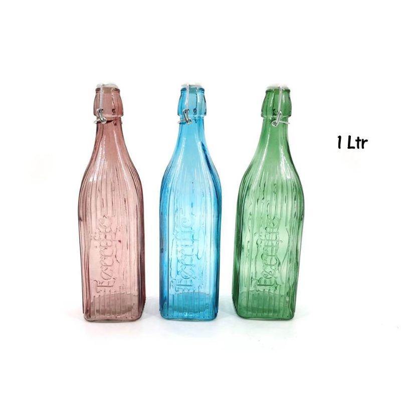 Coloured Glass Water Bottle - 1L - The Base Warehouse