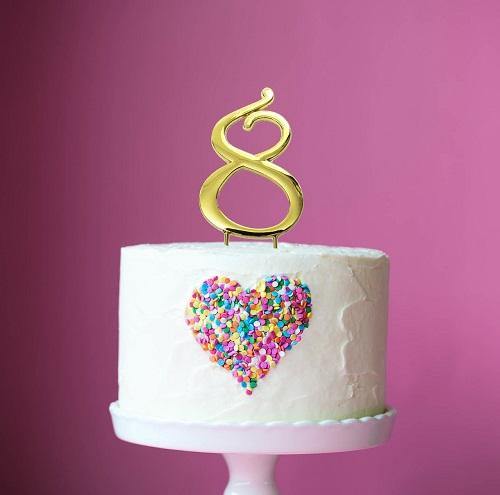 Letter 8 Cake Topper Gold - 7cm - The Base Warehouse